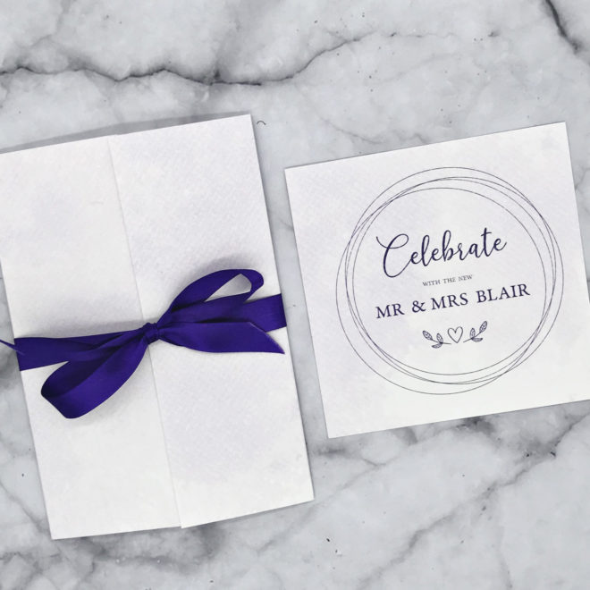 Purple wedding invite