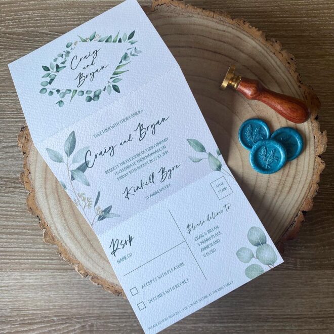 Eucalyptus Trifold Wedding Invitation